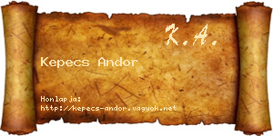 Kepecs Andor névjegykártya