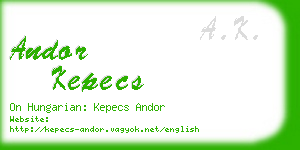 andor kepecs business card